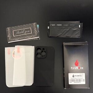FireNova Black iPhone 14 Pro Case and 2 Screen Protectors